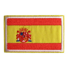 アイロンワッペン 国旗 スペイン 白枠 縦5cm 横8.2cm