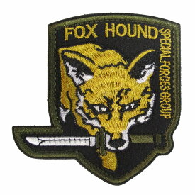 ベルクロワッペン メタルギアソリッド Fox Hound 盾形 黒黄 縦8cm 横8cm