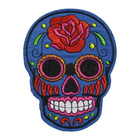 アイロンワッペン メキシカンスカル 6 縦10.2cm 横7.8cm