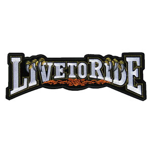 �傫�� �A�C�������b�y�� LIVE TO RIDE �� �o�C�J�[ �c11.2cm ��32.4cm