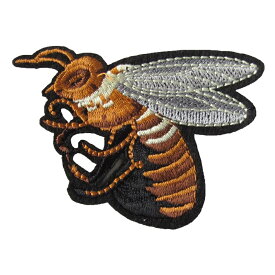 アイロンワッペン 蜂 ハチ 刺繍 1 縦5.2cm 横6.8cm