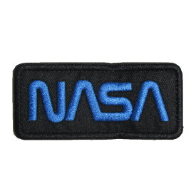 ベルクロワッペン 宇宙 NASA タグ 黒青 縦4cm 横9cm