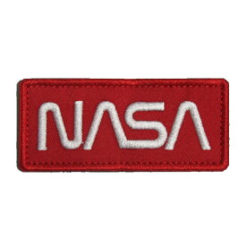 ベルクロワッペン 宇宙 NASA タグ 赤白 縦4cm 横9cm