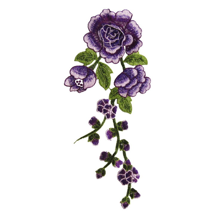 楽天市場】ワッペン 薔薇 バラ 花 刺繍 28 紫 縦29cm 横13cm 