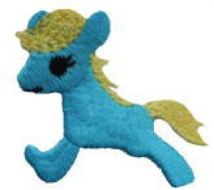 “ワッペン屋さんラボ オリジナルワッペン” ペガサスくん どこまで行くの? ブルー ワッペン(アイロン接着タイプ)