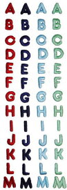 “ワッペン屋さんラボ　オリジナルワッペン” ABCDEFGHIJKLM アルファベット　ワッペン（アイロン接着タイプ）