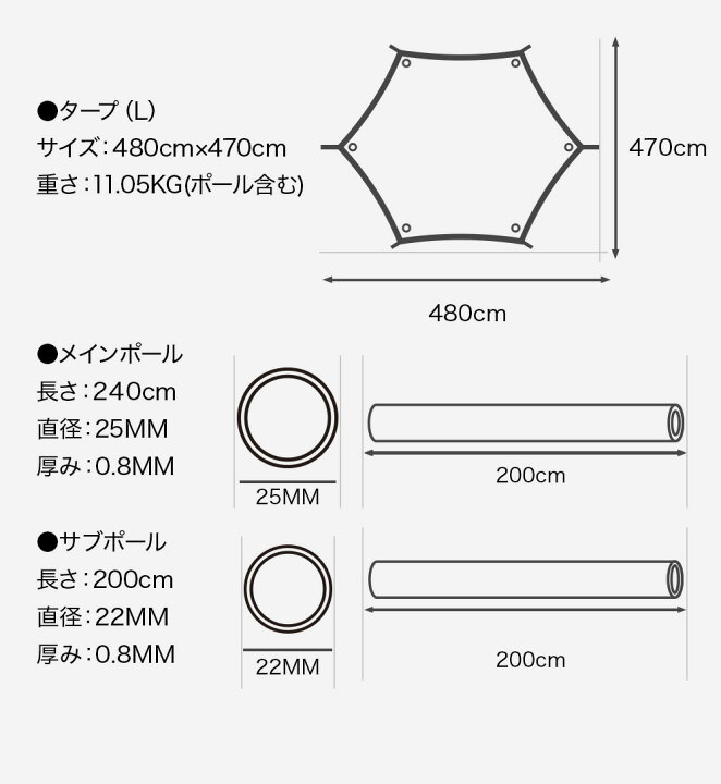 楽天市場】【お買い物マラソン中！P10倍！】WAQ HEXA TARP TC Lサイズ  