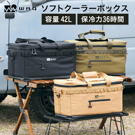 WAQ SOFT COOLER BOX (M) 42L ソフトクーラーボックス 42リットル クーラーボックス ソフトタイプ ソフトクーラー ファミリーキャンプ用 レジャー用 大人数用 4-5人用