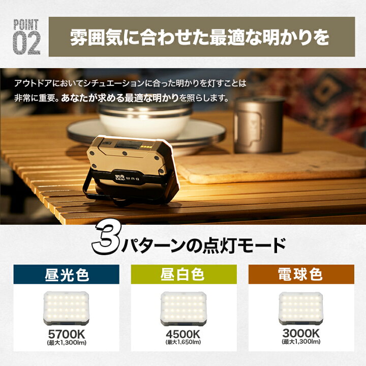 楽天市場】【ポイント5倍！26日 01:59まで】WAQ LEDランタン 2 充電式 