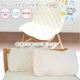 【日本イオン協会認定】寝つきが変わる! すごいホルミシス枕パッド 43×63cm 日本製 岩盤浴 遠赤外線 マイナスイオン ホルミシス効果 椅子用クッション 肩こり 首こり 綿100％ 洗える 天然素材 オールシーズン