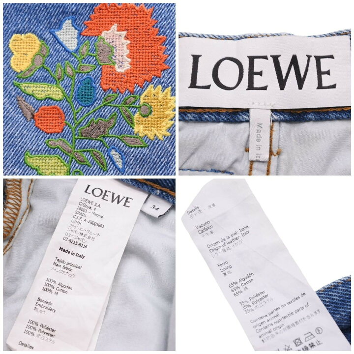 楽天市場】LOEWE ロエベ 2020春夏 デニムパンツ 花柄 フローラル 刺繍