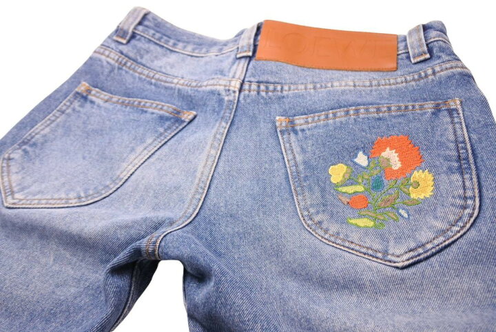 楽天市場】LOEWE ロエベ 2020春夏 デニムパンツ 花柄 フローラル 刺繍 