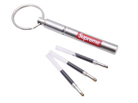 Supreme シュプリーム キーチェーン キーチャーム ボールペン True Utility Telepen Keychain 2017ss ロゴ シルバー 未使用 N39049