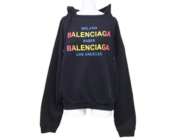 楽天市場】BALENCIAGA バレンシアガ レインボーロゴ パーカー 長袖 