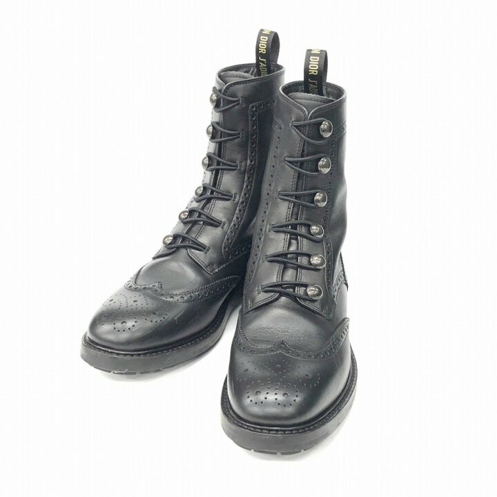 ディオール Dior EXPLORER ブーツ 靴 レザー ファブリック ブラック系  