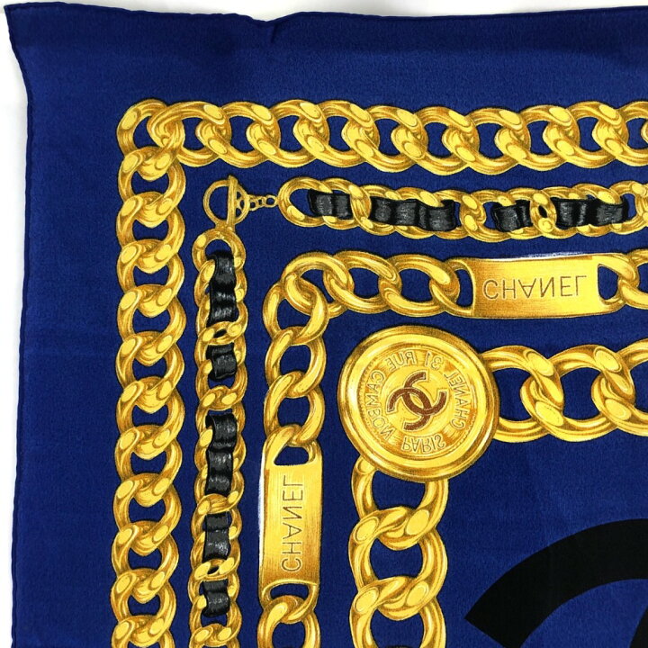 楽天市場】CHANEL シャネル スカーフ チェーン柄 シルク ココマーク 