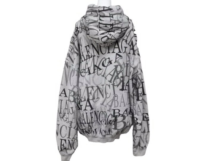 楽天市場】BALENCIAGA バレンシアガ 総柄アーチロゴ ジップ パーカー 