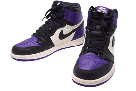 NIKE AIR JORDAN 1 RETRO HIGH OG COURT PURPLE ナイキ エアージョーダン レトロ ハイ ホワイト パープル 美品 中古 42330