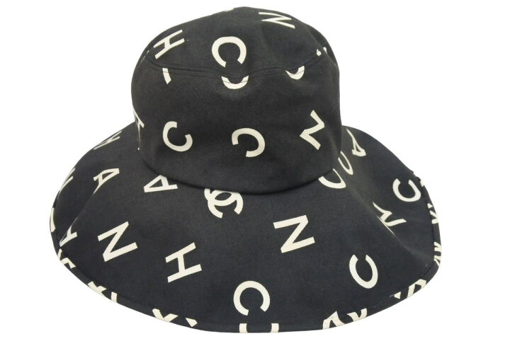 楽天市場】CHANEL シャネル ヴィンテージ 総柄 ロゴ ハット ブラック  