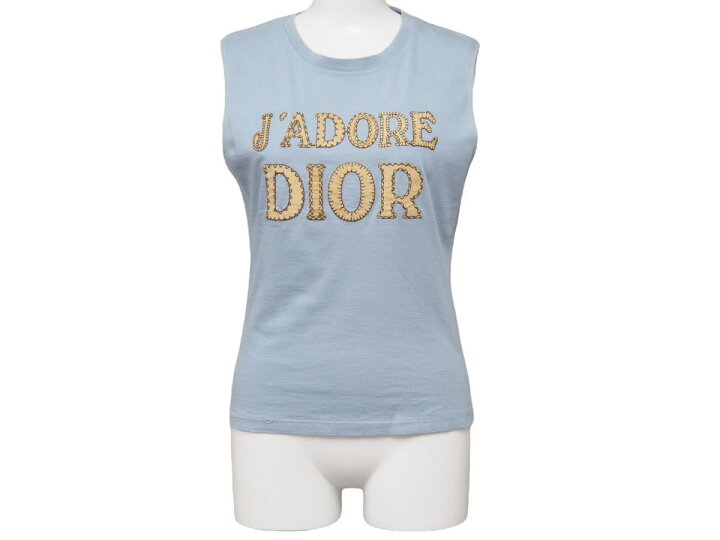 クリスチャンディオールタンクトップカットソーブルー 