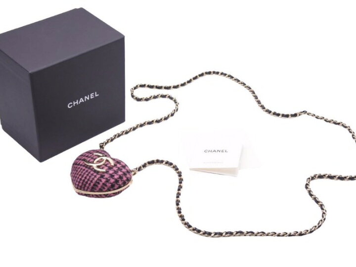 楽天市場】未使用 新作 CHANEL ハートネックレス メタル ツイード 