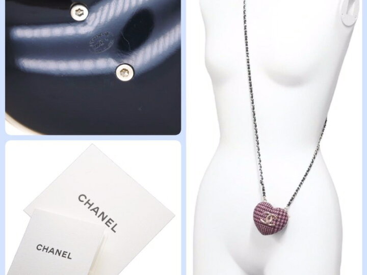 楽天市場】未使用 新作 CHANEL ハートネックレス メタル ツイード 
