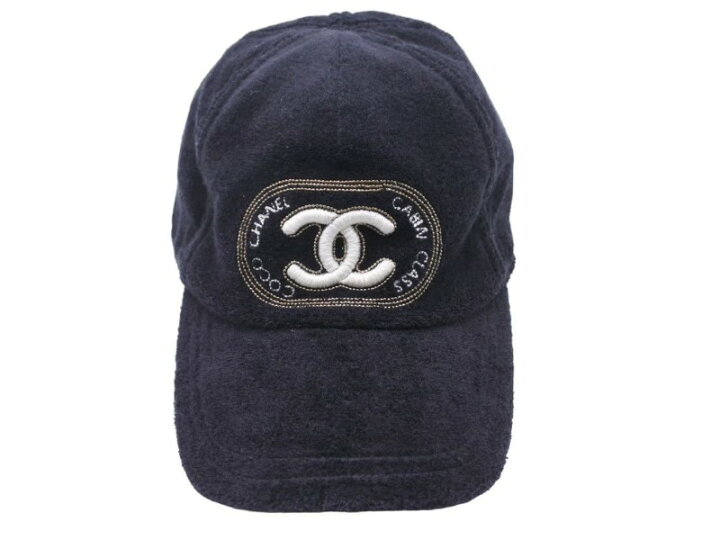 楽天市場】CHANEL シャネル パイル ブラック イアンコナー 黒 キャップ 