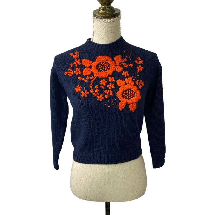 楽天市場】PRADA プラダ ニット・セーター 花柄 フラワー ネイビー  