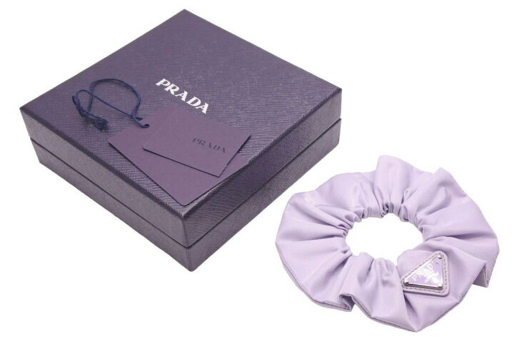 楽天市場】極美品 PRADA プラダ Re Nylon シュシュ パープル ヘア 
