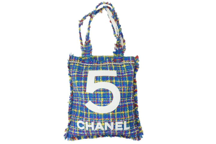 楽天市場】極美品 CHANEL シャネル マルチカラーツイードトートバッグ 