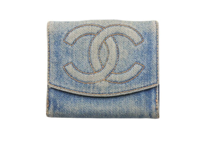 楽天市場】CHANEL シャネル 財布 三つ折り財布 デニム インディゴ 
