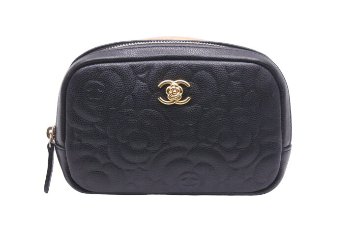 楽天市場】極美品 CHANEL シャネル カメリアエンボス コスメポーチ 