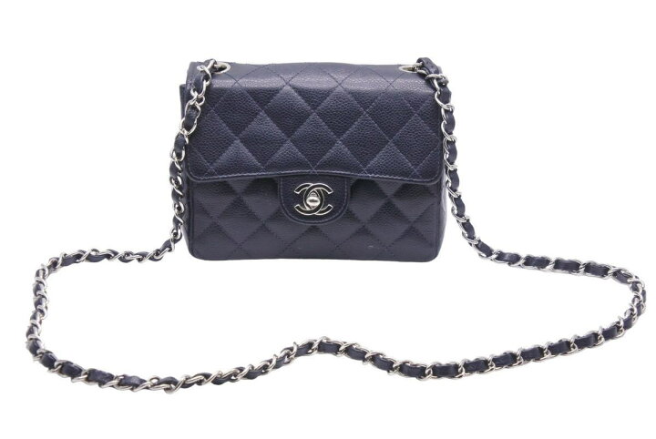 楽天市場】極美品 CHANEL シャネル ミニマトラッセ ネイビー キャビア  