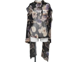Christian Dior ディオール ヴィンテージ カーディガン シャツ 長袖 半袖 花柄 透け サイズ36 レディース 美品 27429