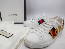 [USED/中古]GUCCI グッチ スニーカー 2018 Cruise 〔エース〕エンブロイダリー付き LOVED（37） ホワイト ゴールド 37 C（やや傷や汚れあり）ランク 中古 ai-tdc-003011