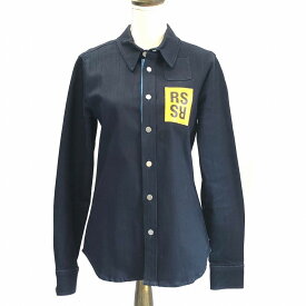 [USED/中古]RAF SIMONS ラフシモンズ ジャケット 19ss Carry Over Denim Shirt デニムシャツ ロゴ パッチシャツ インディゴブルー ネイビー コットン ポリウレタン B（目立った傷や汚れなし）ランク 中古 ai-tdc-002768-4e