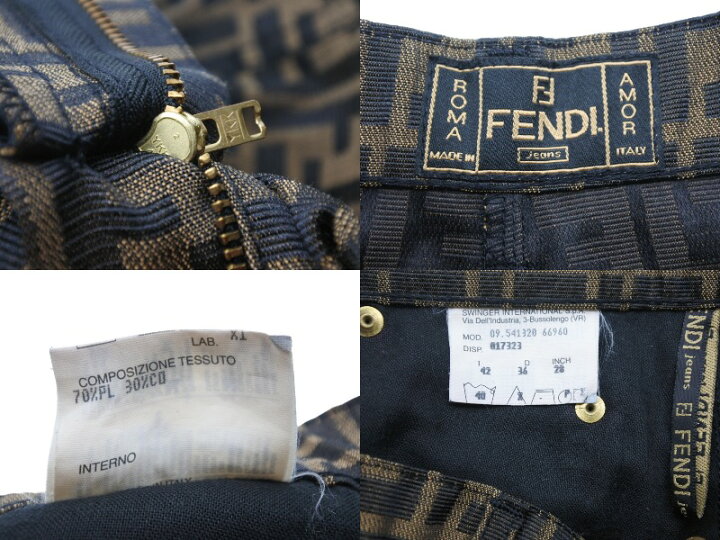 楽天市場】極美品 FENDI フェンディ ズッカ柄 スカート ブラウン ロゴ  