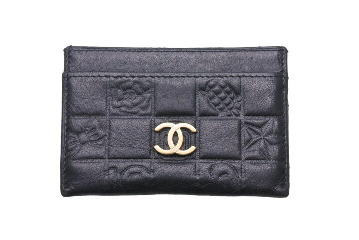 楽天市場】CHANEL シャネル カードケース ココマーク 黒 ゴールド金具 