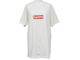 supreme シュプリーム Box Logo Tee 20th Anniversary ボックスロゴ Tシャツ アイボリー 半袖 トップス サイズM 中古 36106