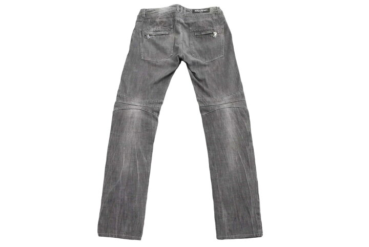 楽天市場】BALMAIN バルマン デニムパンツ T500 B406D 蛇腹 バイカー 