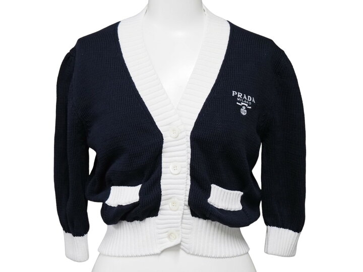 現行モデル/芸能人着用✨プラダ クロップド コットン カーディガン  