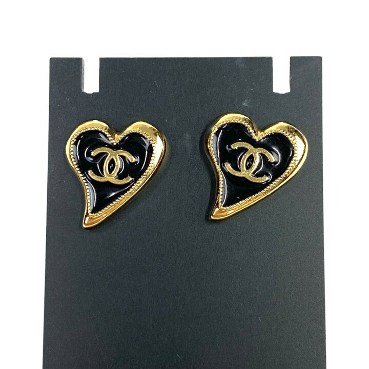 楽天市場】CHANEL シャネル ピアス ココマーク ハート ブラック A22P  
