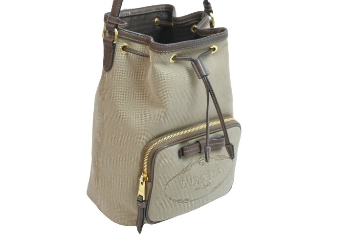 楽天市場】PRADA プラダ ハンドバッグ 巾着バッグ 1BH097 キャンバス 