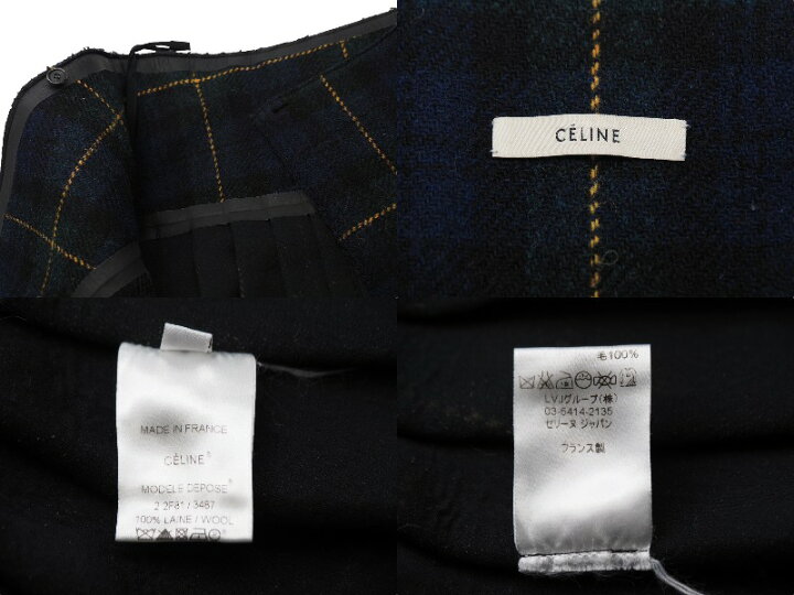 楽天市場】CELINE セリーヌ スカート プリーツスカート チェック柄 