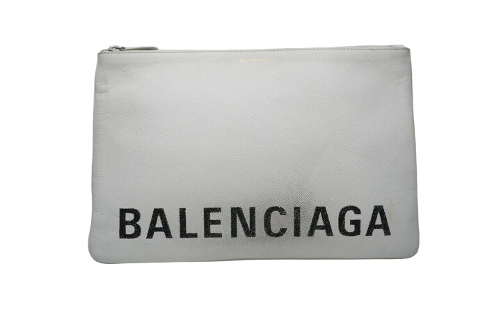 楽天市場】BALENCIAGA バレンシアガ クラッチバッグ ホワイト カーフ 