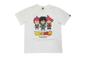 新品未使用 BAPE KIDS ベイプキッズ 半袖Tシャツ ドラゴンボール超 ホワイト コットン サイズ120 002TEF733916X 中古 53456