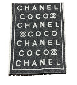 [USED/中古]CHANEL シャネル ストール 黒 COCO ココマーク 未使用 カシミヤ ストール S（新品、未使用）ランク 中古 tdc-001423-4d