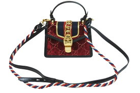 GUCCI グッチ 2WAYショルダーバッグ シルヴィ 470270493075 ボルドー ブラック シェリーライン ゴールド金具 美品 中古 53578