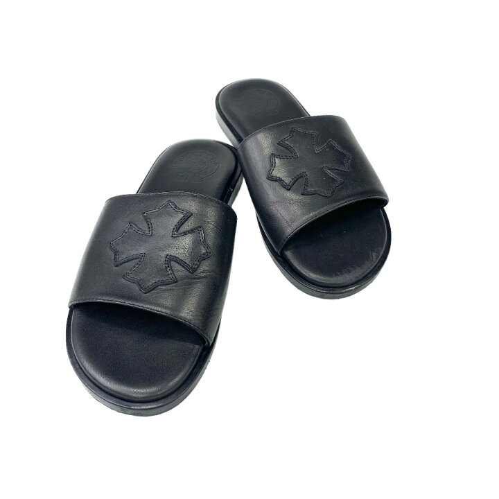 楽天市場】CHROME HEARTS クロムハーツ サンダル レザー ブラック 37 