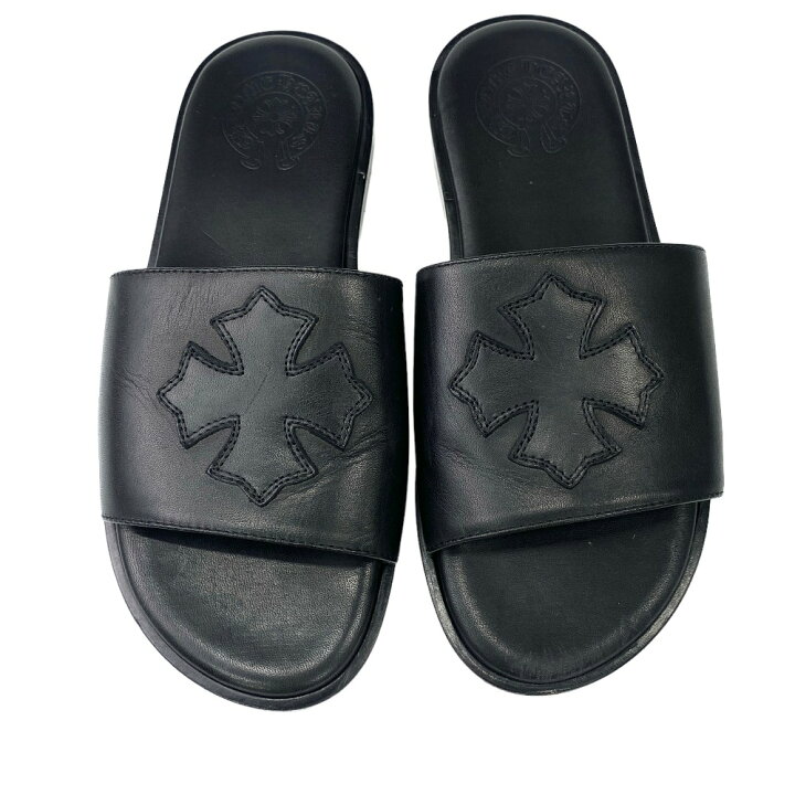 楽天市場】CHROME HEARTS クロムハーツ サンダル レザー ブラック 37 